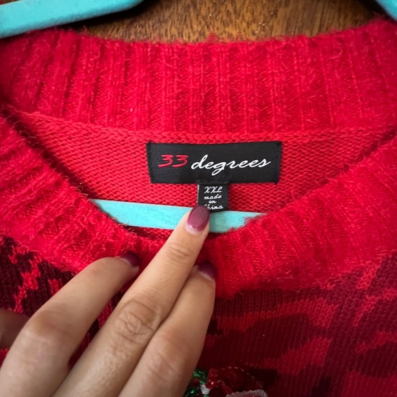 33 Degrees Red Festive Women's Sweater - Picture 2 of 3